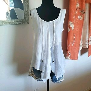 TSD by Stella Carakasi White Cotton Tank Size Sm
